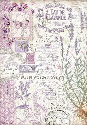 Stamperia Rice Papier Provence Eau de Lavande A4 1 Bogen