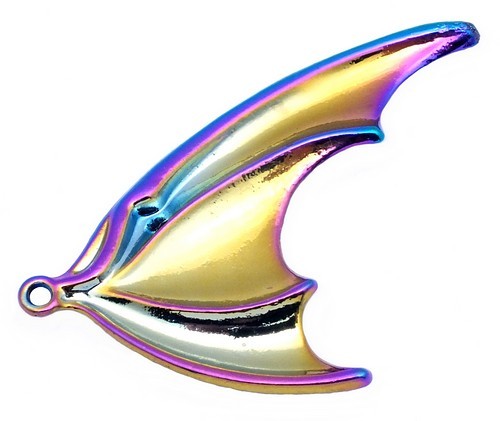Anhänger Drachenflügel ca. 51 x 36 mm regenbogenfarben