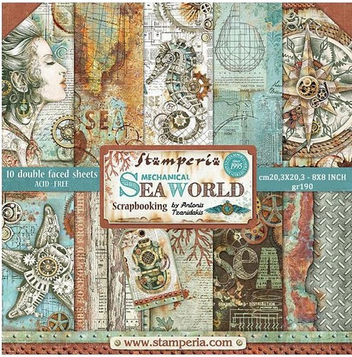 Stamperia Papierset Sea World 20,3 x 20,3 cm