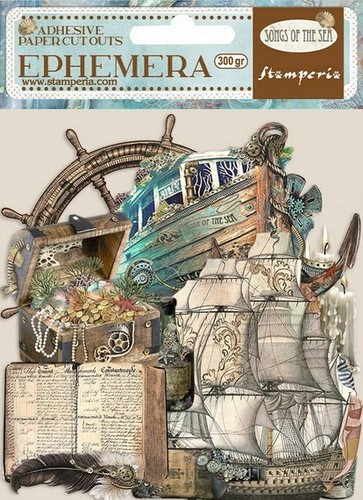 Stamperia Ephemera Songs of the Sea - Sea sailing Ship and Elements