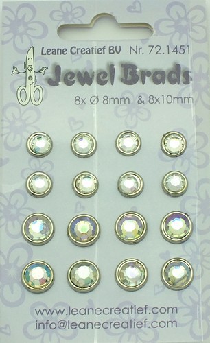 Mini-Brads Jewel crystal 8 x Ø 8 und 8 x Ø 10 mm 16 Stk