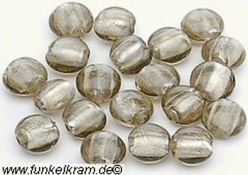 Silverfoil-Münzen, grau ( #26 ) ca. 12mm 20Stk