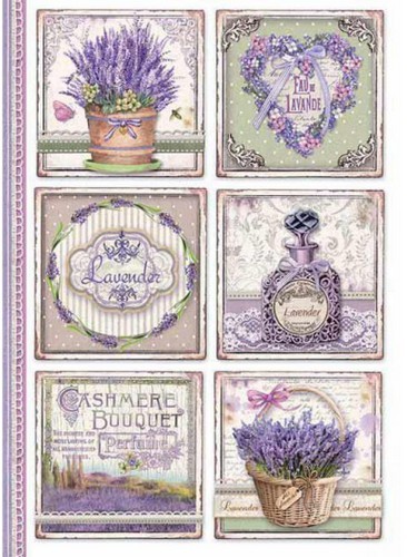 Stamperia Rice Papier Provence Cards A4 1 Bogen