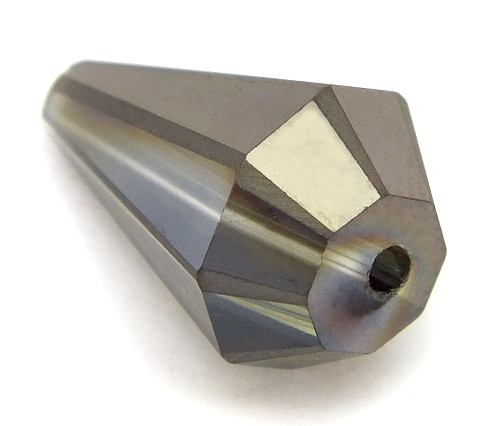 Glasschliff-Kegel ca. 13 x 9mm lila-anthrazit
