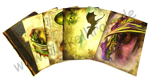 JunkJournal Postkarten Set Drachen Fantasy 12-teilig