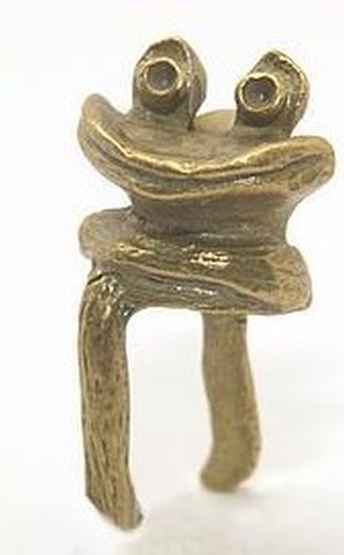 Funkelfrosch Fridolin ca. 29mm für Perlen von ca. 12mm Größe antikfarben