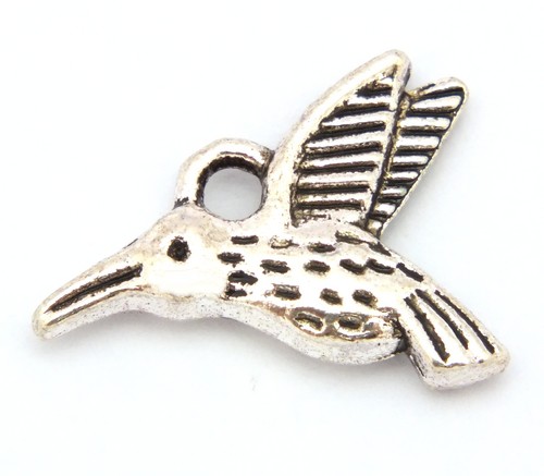 Metallanhänger Kolibri ca. 16 x 12mm silberfarben