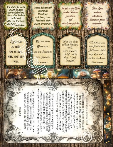 Cutout Sticker Bogen Fantasy Forest DIN A4