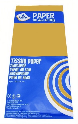 Seidenpapier 5 Bögen a 50 x 70 cm goldfarben