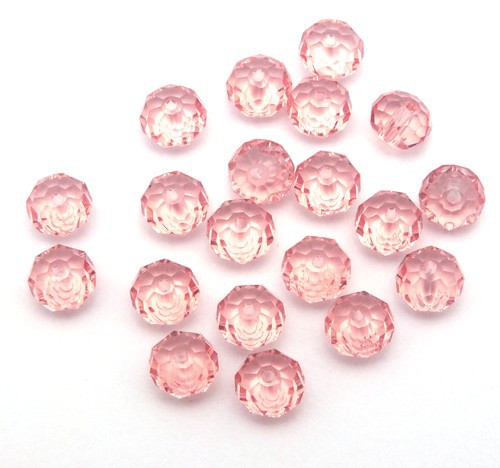 Glasschliff-Rondelle ca. 6 x 8mm rosa 20Stk