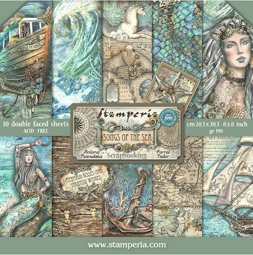 Stamperia Papierset Songs of the Sea 20,3 x 20,3 cm