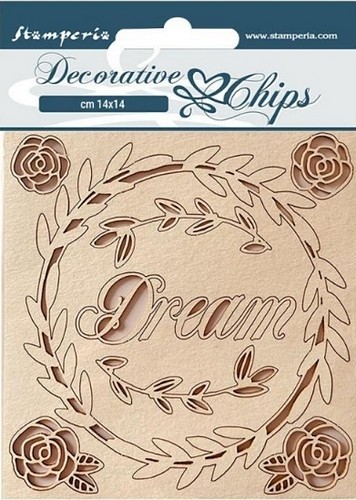 Stamperia Decorative Chips Rose Parfum Dream ca. 14 x 14 cm