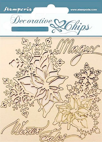 Stamperia Decorative Chips Magic Winter Tales ca. 9,5 x 9,5 cm