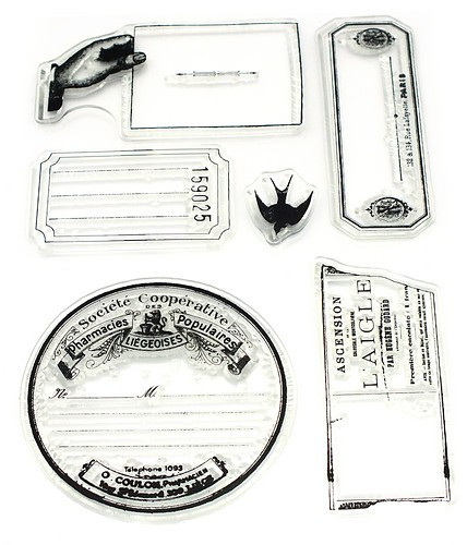Stempel-Set Label Funkelkram ca. 10,5 x 14,8 cm