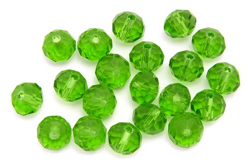 Glasschliff-Rondelle ca. 6 x 8mm emerald 20Stk