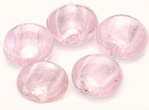Silverfoil-Münzen, rosa ( #17 ) ca. 20mm 5Stk