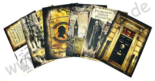 JunkJournal Postkarten Set Sherlock Holmes 12-teilig
