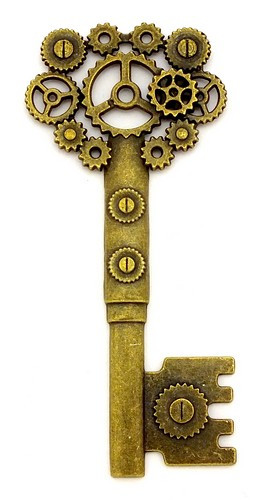 Steampunk Schlüssel ca. 71 x 31 mm antikfarben