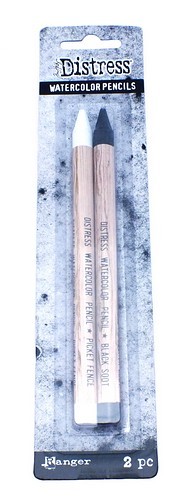 Ranger Distress Watercolor Pencils Picket Fence &amp; Black Soot (2 Stifte)