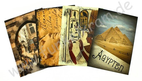 JunkJournal Postkarten Set Ägypten 12-teilig