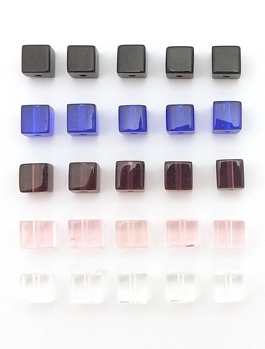 Glaswürfel-Mix kalte Farben ca. 6mm 25Stk