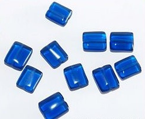 Glasperlen Kissen ca. 10 x 12mm Nr. 47 dunkelblau 10Stk