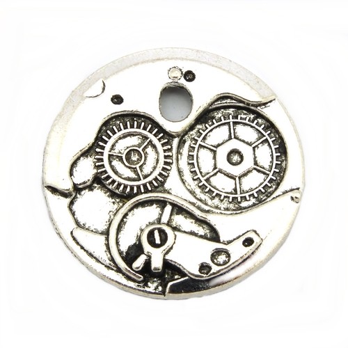 Steampunk Zahnrad Uhrwerk KLEIN ca. 25 x 2,5mm silberfarben
