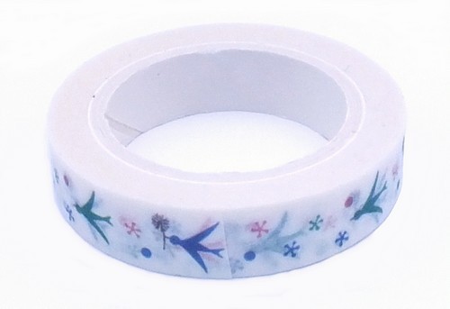 Rolle Washi Tape Vögelchen ca. 8 mm breit