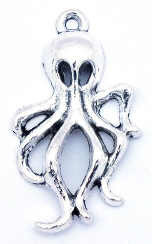 Charm Octopus Horst ca. 30 x 16 mm silberfarben