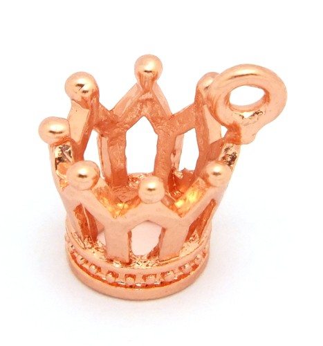 Metallanhänger Krone Prinzessin ca. 12x10mm rosegoldfarben