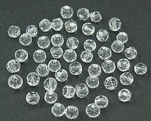 Glasschliffkugeln ca. 4mm #01 crystal 50Stk