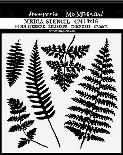Stamperia Schablone Leaves 18 x 18 cm