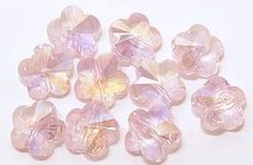 Blütenperlen ca. 14 x 14 x 8mm # 37 rosa AB 10Stk