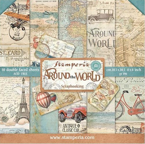 Stamperia Papierset Around the World 20,3 x 20,3 cm